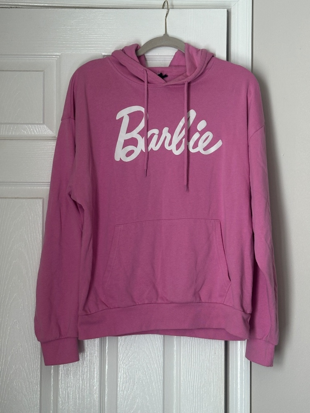 Barbie Hoodie Sweatshirt Pink Logo Size Extra Large XL Barbiecore Doll Fashion